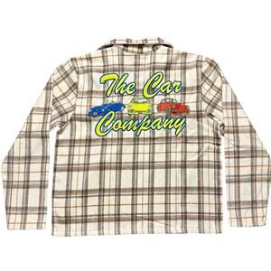 NWT Men's Small Flannel by The Car Company in Cream/Brown.